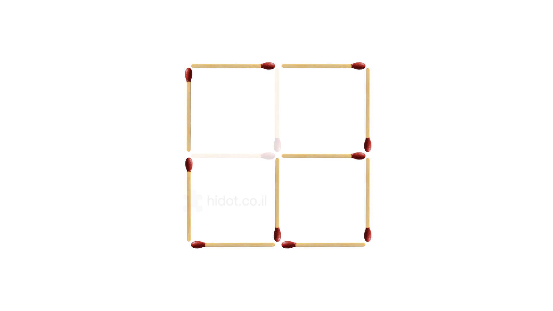 הריבועים שנשאר איתם לא יהיו זהים, ויהיה ריבוע קטן מוכל בתוך ריבוע גדול יותר